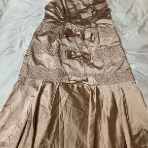 Vintage 1950's Satin long pink champagne dress. Wedding or prom etc.